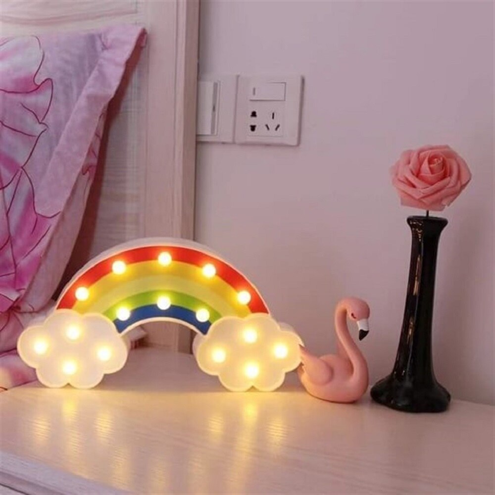 LED Night Light Nursery Kids Room Wall Lamp Rainbow Lamp Kids Room Decor, Baby Night Light