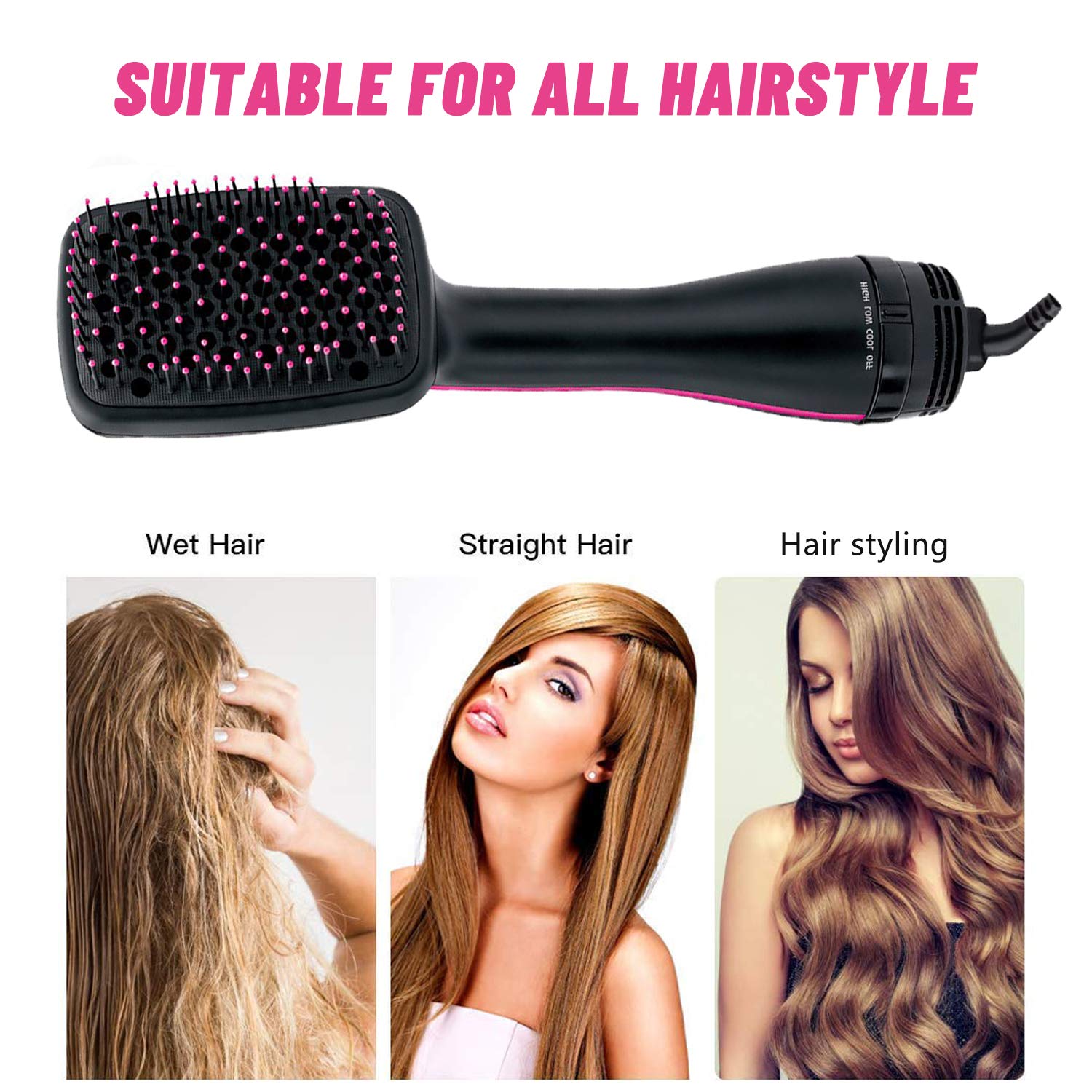 one step Hair Dryer and volumizer hair dryer brush 3 In 1 air brush Straightener Hair Styler tool