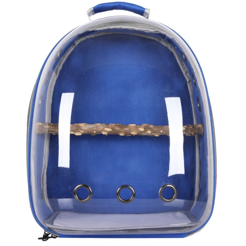 Bird Carrier Backpack, Bubble Bird Travel Carrier Backpack with Standing Perch: Blue