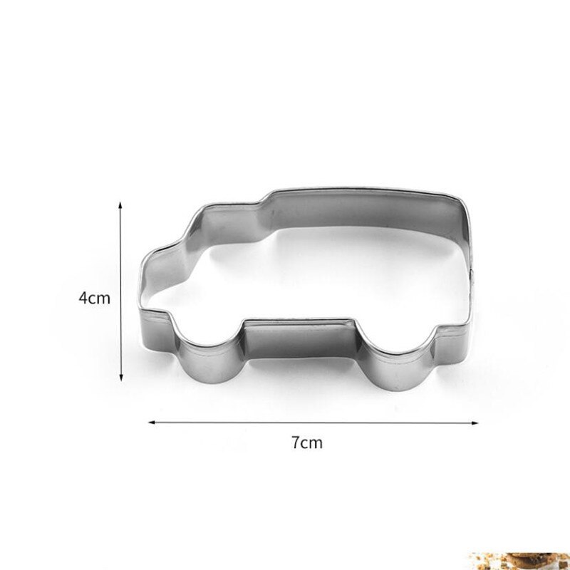 4Pcs Rvs Voertuig Cookie Cutter Auto Trein Candy Biscuit Mold Koken Gereedschap Gebak Cake Fondant Cutters Mould