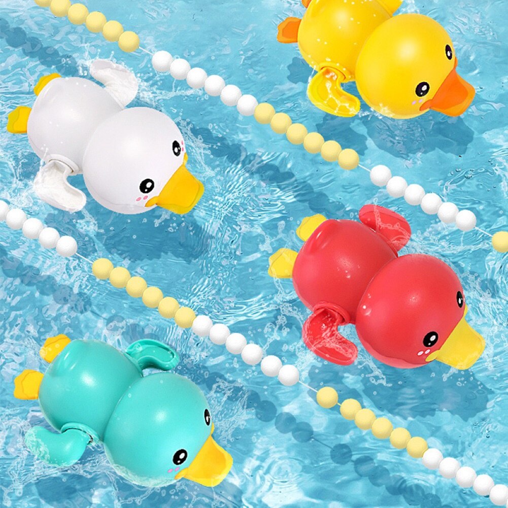3pz Bella Piscina Anatra Animale vento-su orologio Piscina per Bambini Vasca Da Bagno Giocattolo