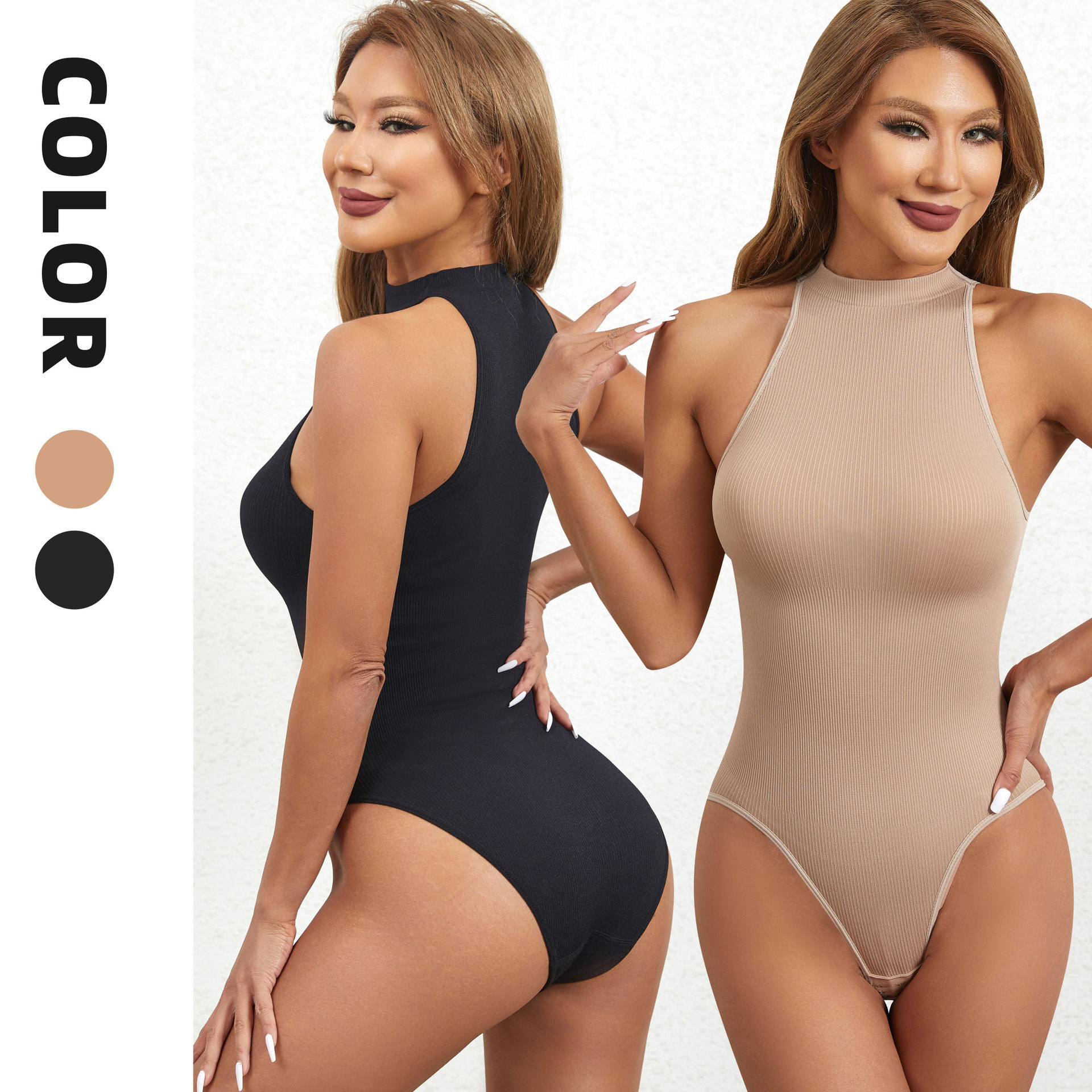 Farve sømløs bodysuit kompression shapewear kvinder push up fajas colombianas korset slankende butt lifter full body shaper