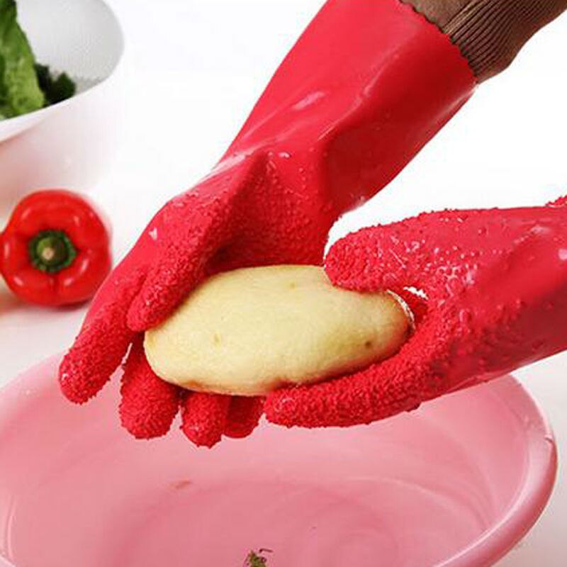 Multifunctional 1 Pair Waterproof Potato Scrubbing Gloves Quick Vegetable Cleaning Tools Kitchen Accessories