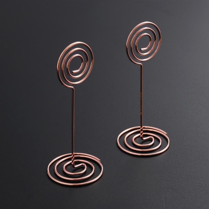 12Pcs Photo Holder Stands Tafel Nummer Kaarthouders Plaats Kaart Papier Menu Clips Mosquito Coil-Vormige Reiziger Base zadelklem