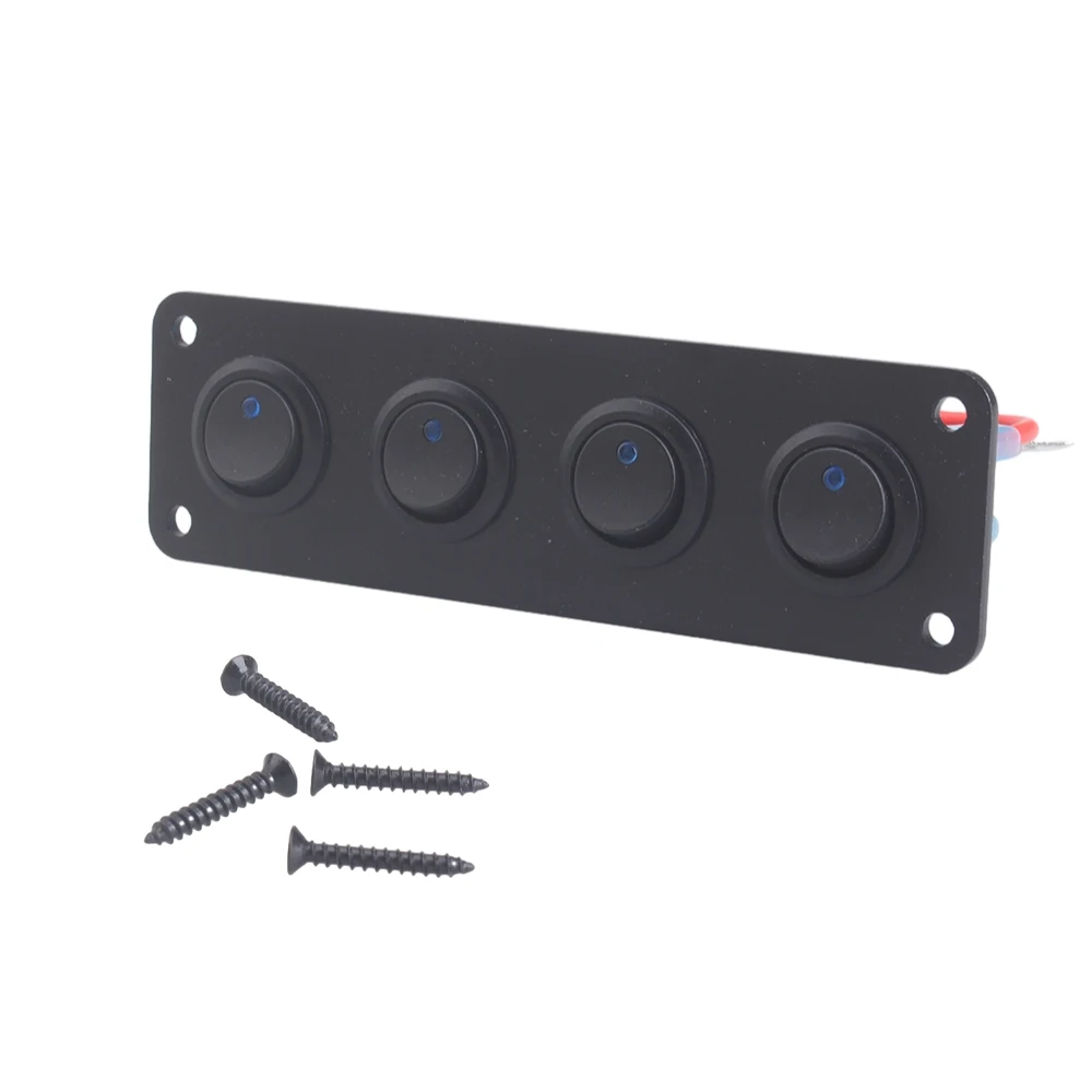 Panel de interruptor de palanca Universal de 12V, 1-5 entradas, USB, para coche, barco, camión, RV marino, accesorios de estilo LED azul, interruptor basculante marino: Verde