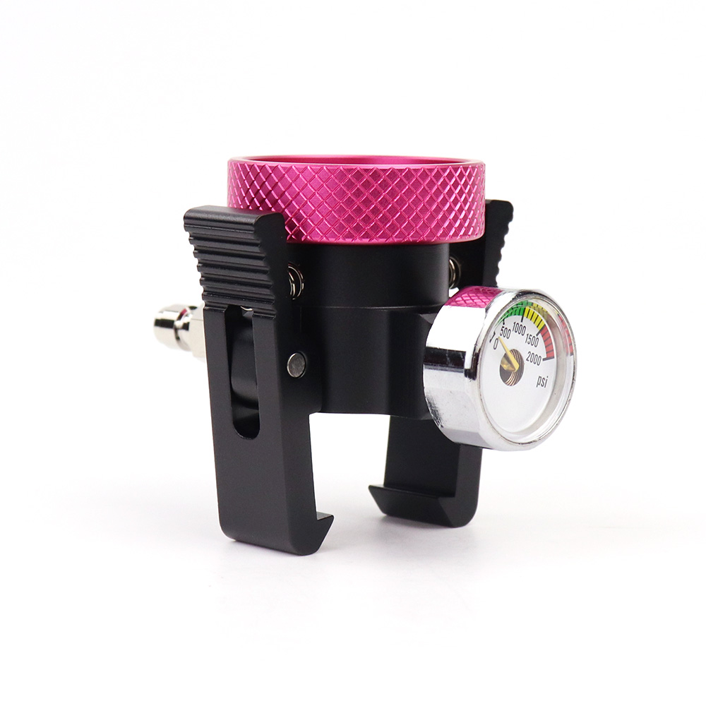 SODA roze Quick Connect CO2-cilinder navuladapter aan/uit-adapter met ontluchting en meter en snelstekker en DIN477