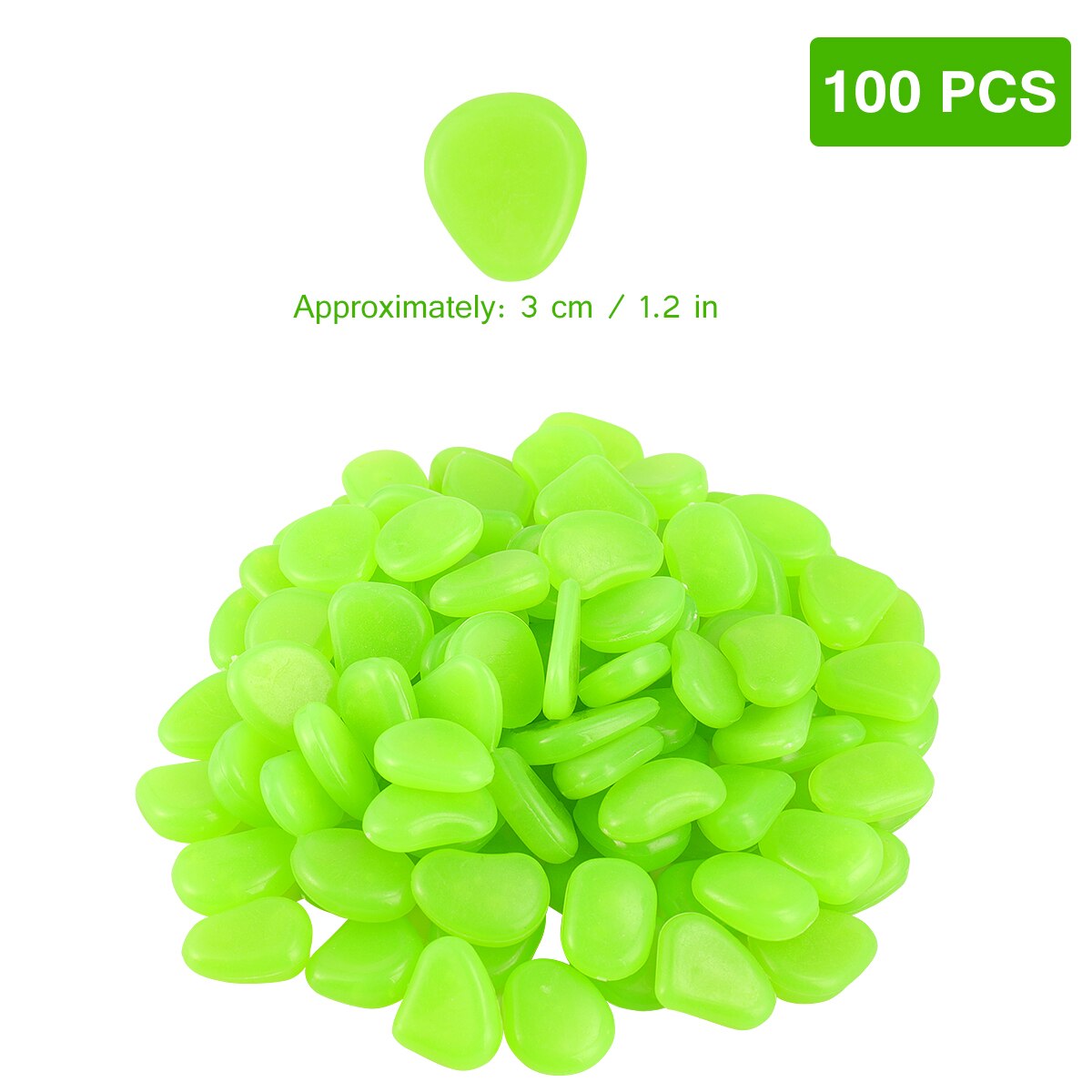 100 stk lysende brostein steinstein gløder i mørket grus til akvarium fisketank hage dekorasjon