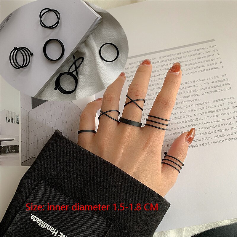Trend Hip Hop Love Chain Rings for Women Chain Zircon Joint Index Finger Opening Ring Set 2022 Jewelry Trend: style 04
