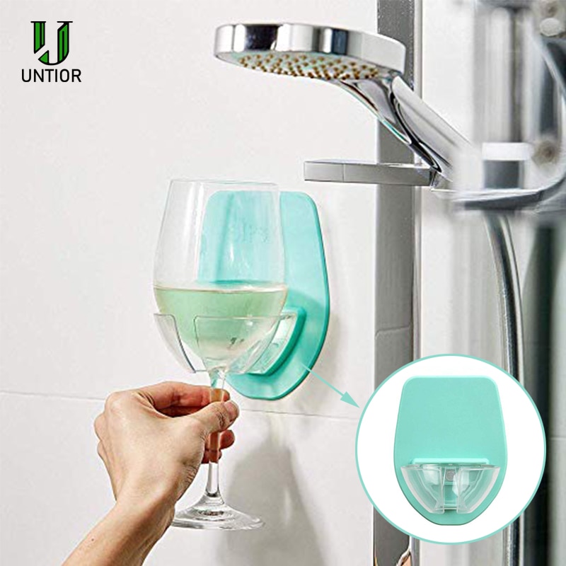 UNTIOR Bathtub Wine Glass Holder Portable Plastic Red Wine Cupholder for Bathroom Shower Kitchen Household Wine Beer Tools