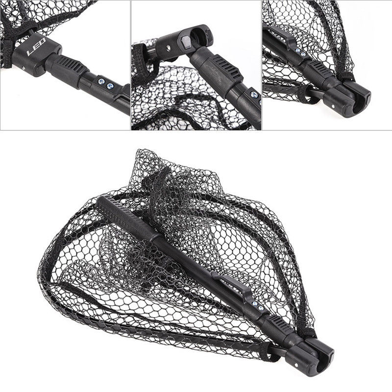 1 X pliant filet de pêche Brail maille filet d'atterrissage truite caoutchouc attraper outil extérieur