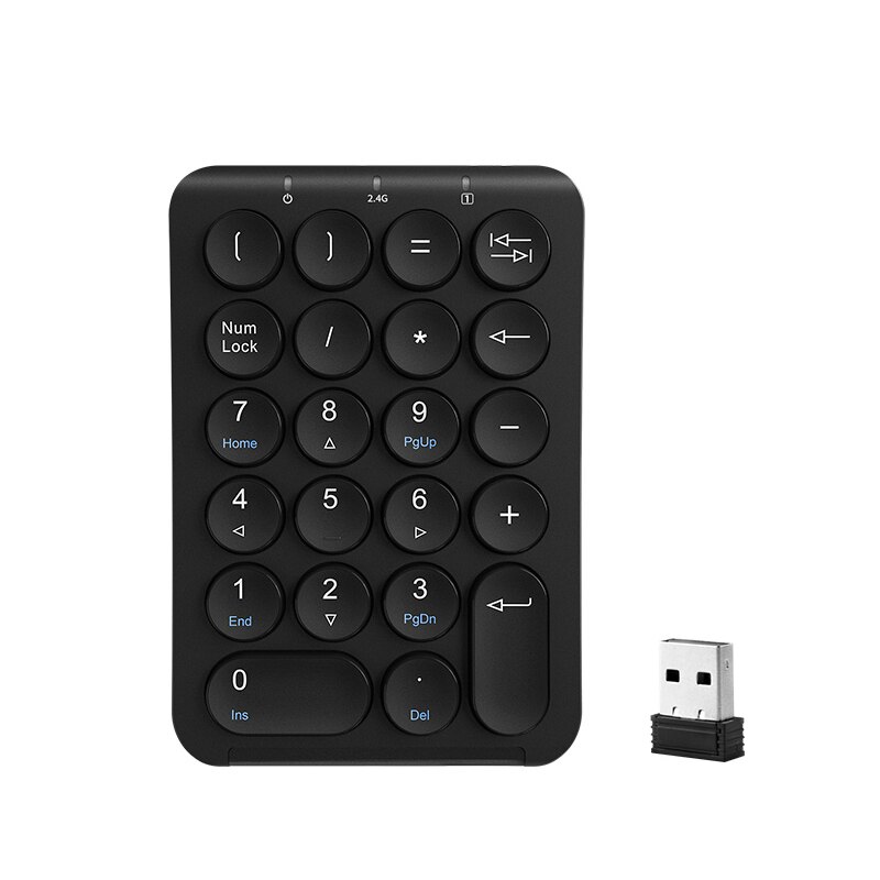 B.O.W Portable Slim Mini Number Pad,22 Keys 2.4Ghz Wireless USB Numeric Keypad Keyboard for Laptop Desktop PC Notebook: Black