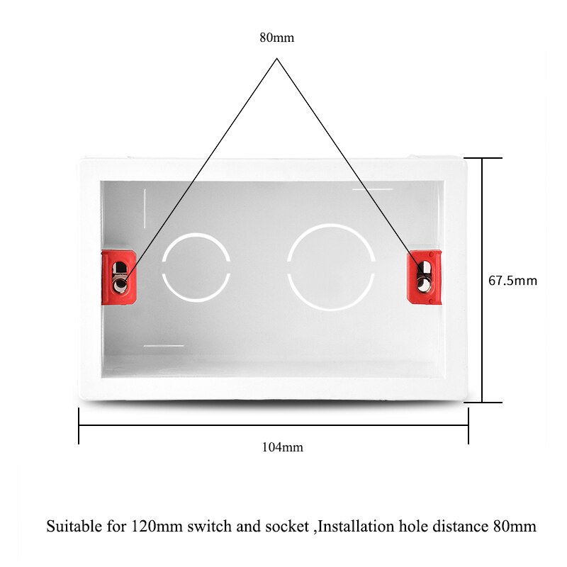 Caja de conexiones de conjunto de Base de enchufe de 60mm, 80mm y 120mm, caja inferior de montaje en superficie, enchufe de interruptor de pared, caja de instalación Universal blanca