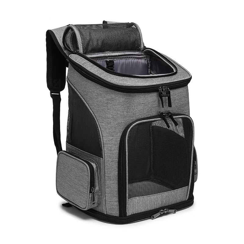 Kat Carrier Rugzak Mesh Ademend Opvouwbare Pet Reistassen Voor Kleine Honden Katten Konijnen Pet Carrier Rugzak Klassieke: Gray