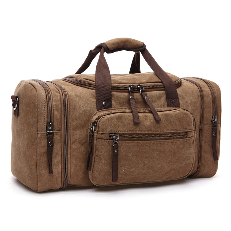 Großraum-handgepäck für herren, reisetaschen aus canvas, wochenendtaschen, multifunktionale reisetaschen für übernachtungen: Braun