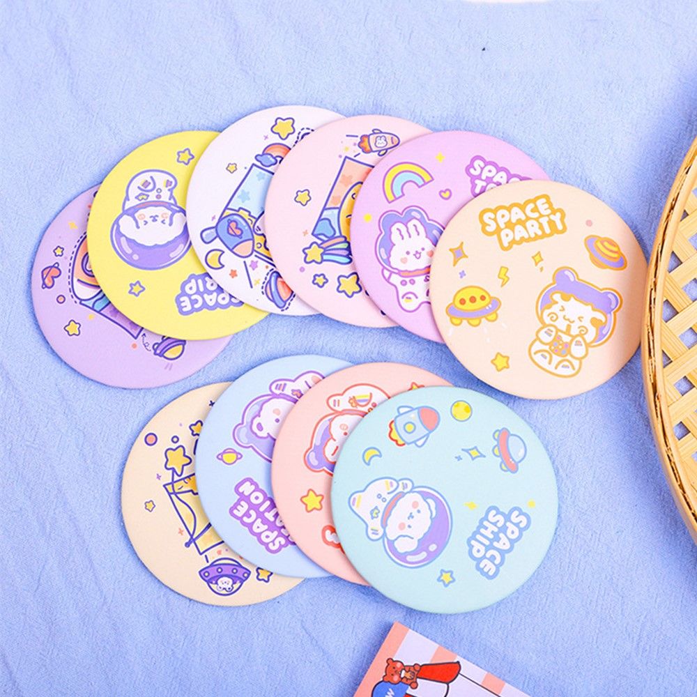 Mini espejo de dibujos animados, espejo redondo pequeño portátil, perfecto para niños y niñas, 1 unidad