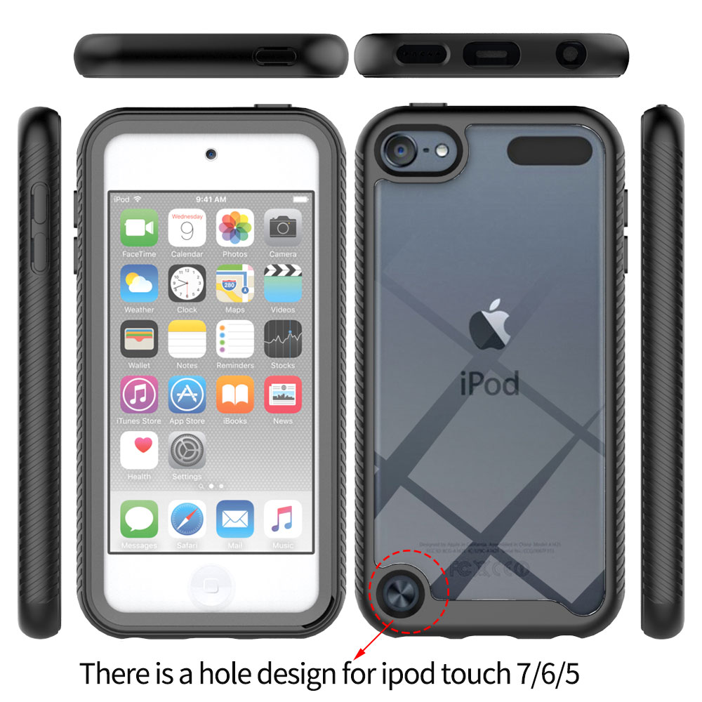 Shockproof Cover Voor Apple Ipod Touch 7 Case Touch 6 Huid 5 Armor Anti Shock Hard Clear Cases + Front screen Protector