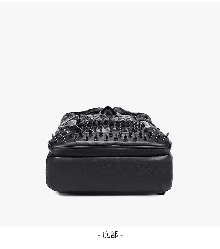 zacht lederen rugzak PU leer waterdichte rugzak schedel mode dagelijkse rugzak voor mannen