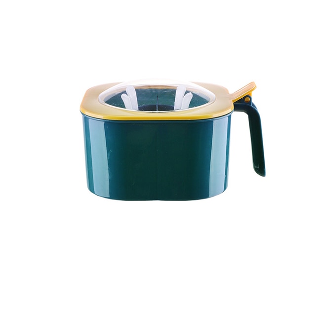 4 Grids Seasoning Box Salt Pepper Sugar Spices Storage Box with Spoon Lid Plastic Condiment Container Jar Kitchen Accessories: Dark Blue