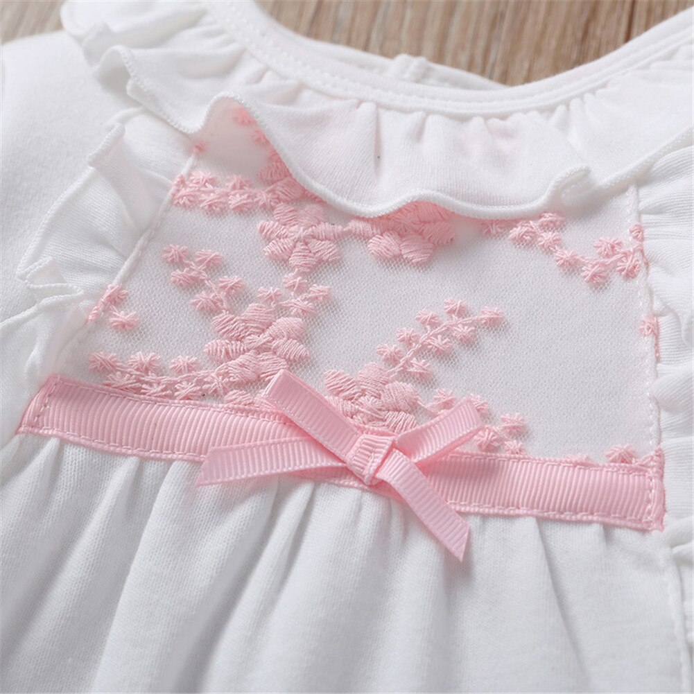 La Princesa bebé niña ropa recién nacido de manga larga de las niñas volantes mamelucos + sombreros 2 piezas trajes conjuntos de ropa bebé mono 0-12M