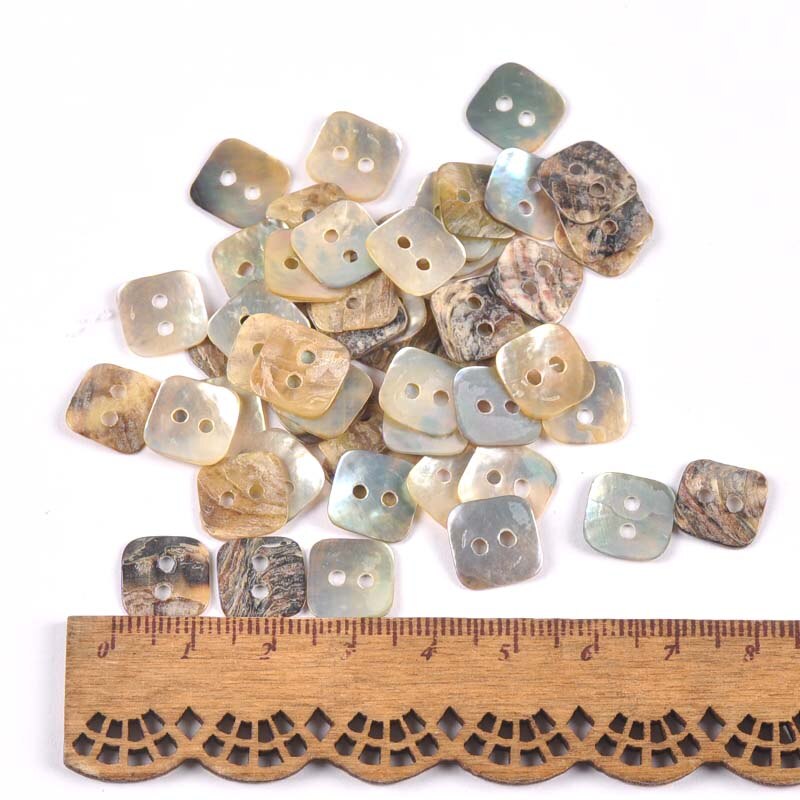 50pcs Natural Shell 2 Holes Buttons Sewing Accessories Color Mother Of Pearl Round Shells Button Diy Garment Supplies 13mm C2428: c2428-1