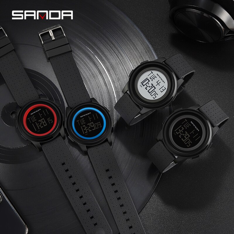 Sanda 2022 outdoor sport horloge heren multifunctioneel horloge wekker chrono 3 bar waterdicht digitaal horloge reloj hombre
