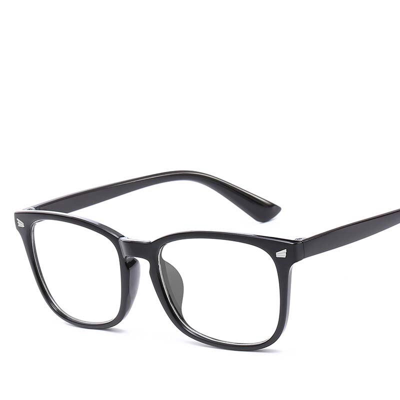 Men Square Glasses Frame Retro Women PC Rice-nail Eyeglasses Frames Two Tone Frames Spectacles