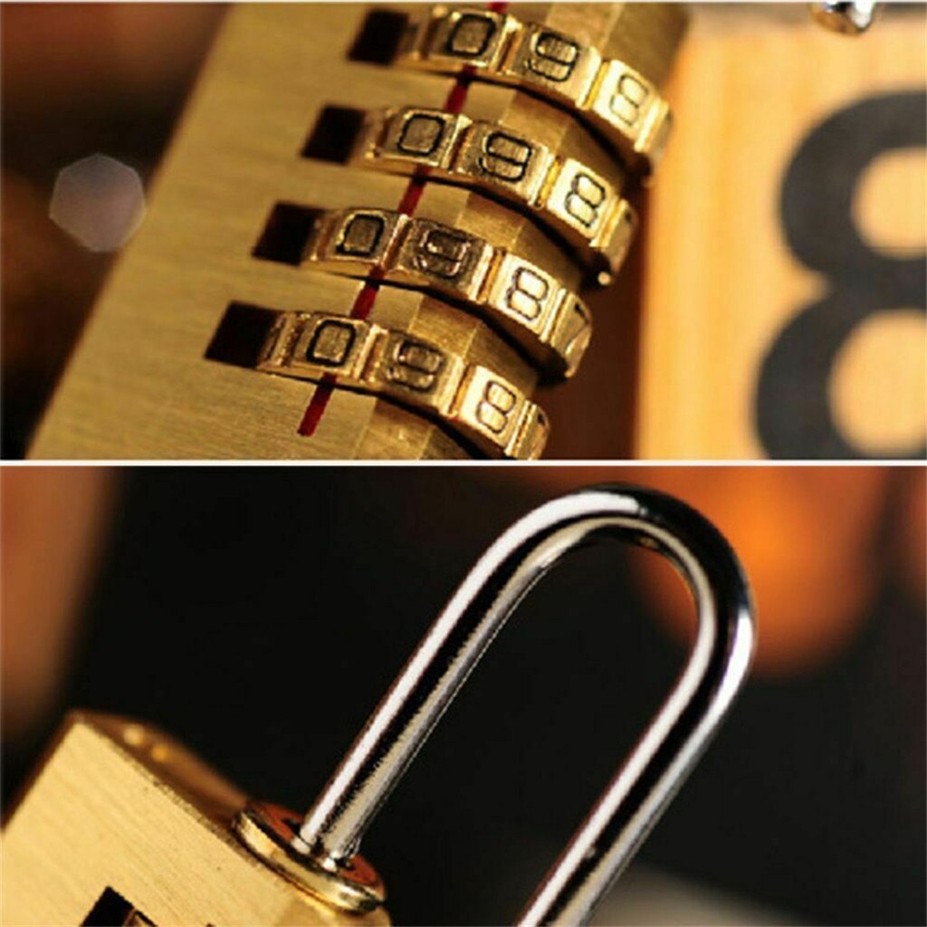 Digits Number Mini Padlock Brass Combination Lock Password Lock Password Code Lock Cupboard Household Cabinet Locker Padlock