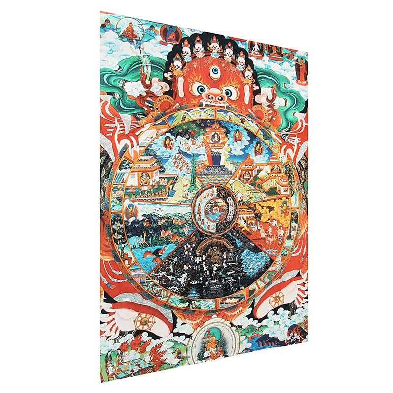 Tibet Borduurwerk Zijden Doek Samsara Amitabha Boeddha Boeddha Thangka Thanka Tibetaanse Boeddhistische Decoratieve Schilderkunst