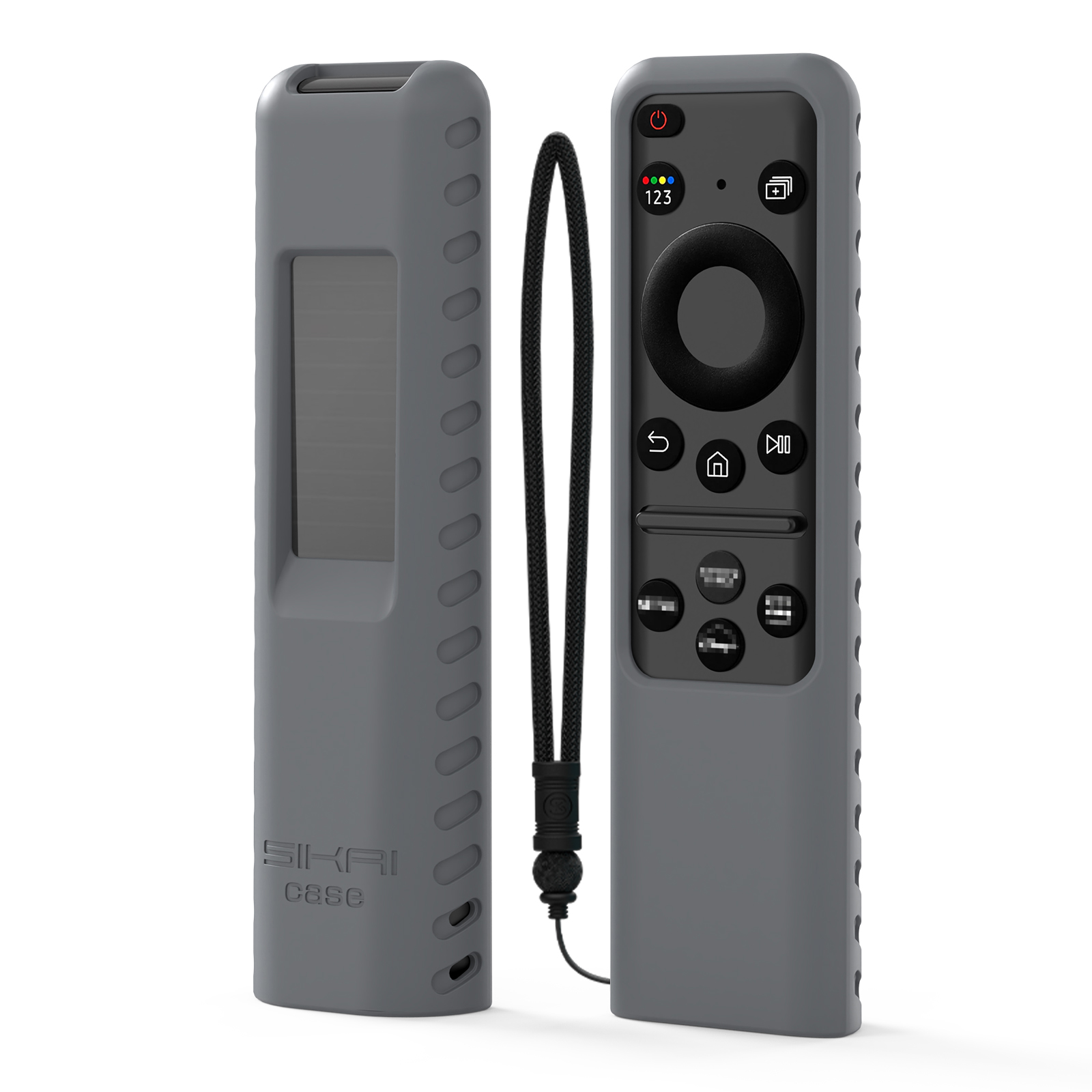 Silikonowa osłona SIKAI do Samsung BN59-01432A Oryginalna obudowa pilota Voice Smart TV do ładowania słonecznego 2023, TM2360E, TM2361E: SZARY