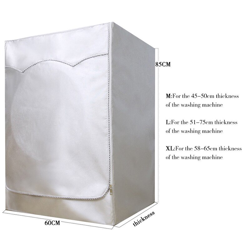 Silver Washing Machine Cover Waterproof washer Cover for Front Load Washer/Dryer Dustproof Washing Machine Cover