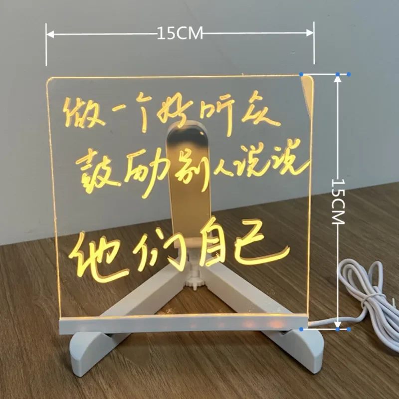 Löschbare, transparente, leuchtende Schreibtafel aus Acryl, LED-Leuchtstofftafel, Handschrifttafel, grenzüberschreitend