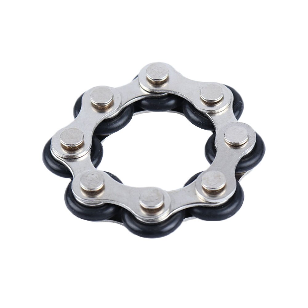 1Pcs Fietsketting Fidget Speelgoed Decompressie Keten Relief Druk Speelgoed Ontluchting Speelgoed Sleutelhanger Stress Relief Speelgoed Voor Volwassen: Black