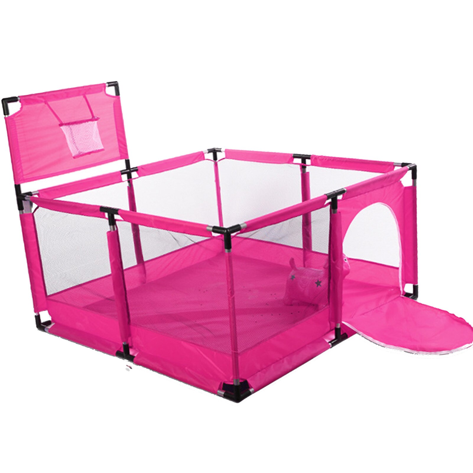 Baby Box Kinderen Veiligheid Barrière Zwembad Ballen Opvouwbare Kids Basketbal Voetbal Veld Voor 0-6 Jaar Oud Spel Tent reling: Pink