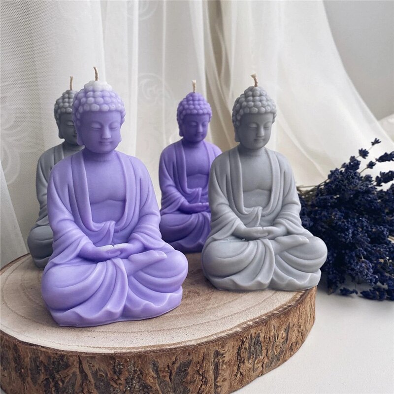 Moule en plâtre de grande taille pour Statue de bouddha, Sakyamuni, Sculpture, bougie, en Silicone, Bodhisattva, bénédiction en béton, artisanat