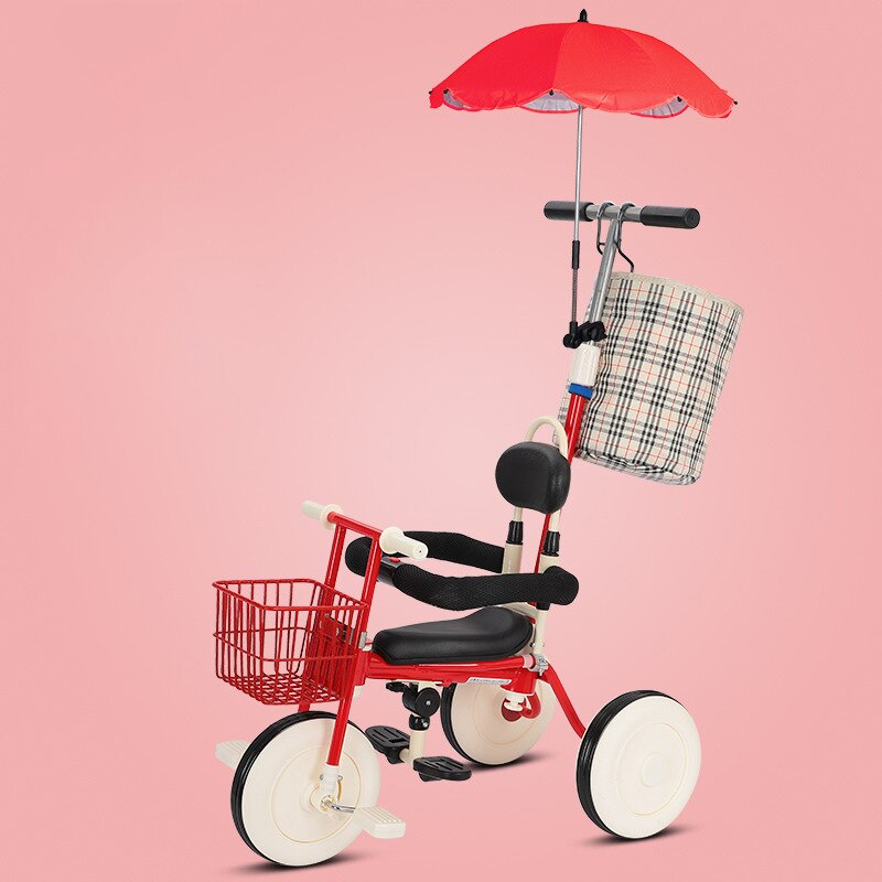 2 In 1 Multifunctional Children Tricycle Baby Stroller Lightweight Baby Carriage Three Wheel Bikes Travelling Simple UmbrellaCar