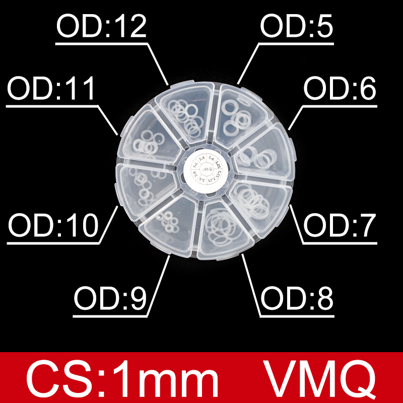 Boxed nitril siliconen rubber O-ring reparatieset kraan afdichting klep waterdichte machine oliebestendige pakking combinatie kit-.-: messing