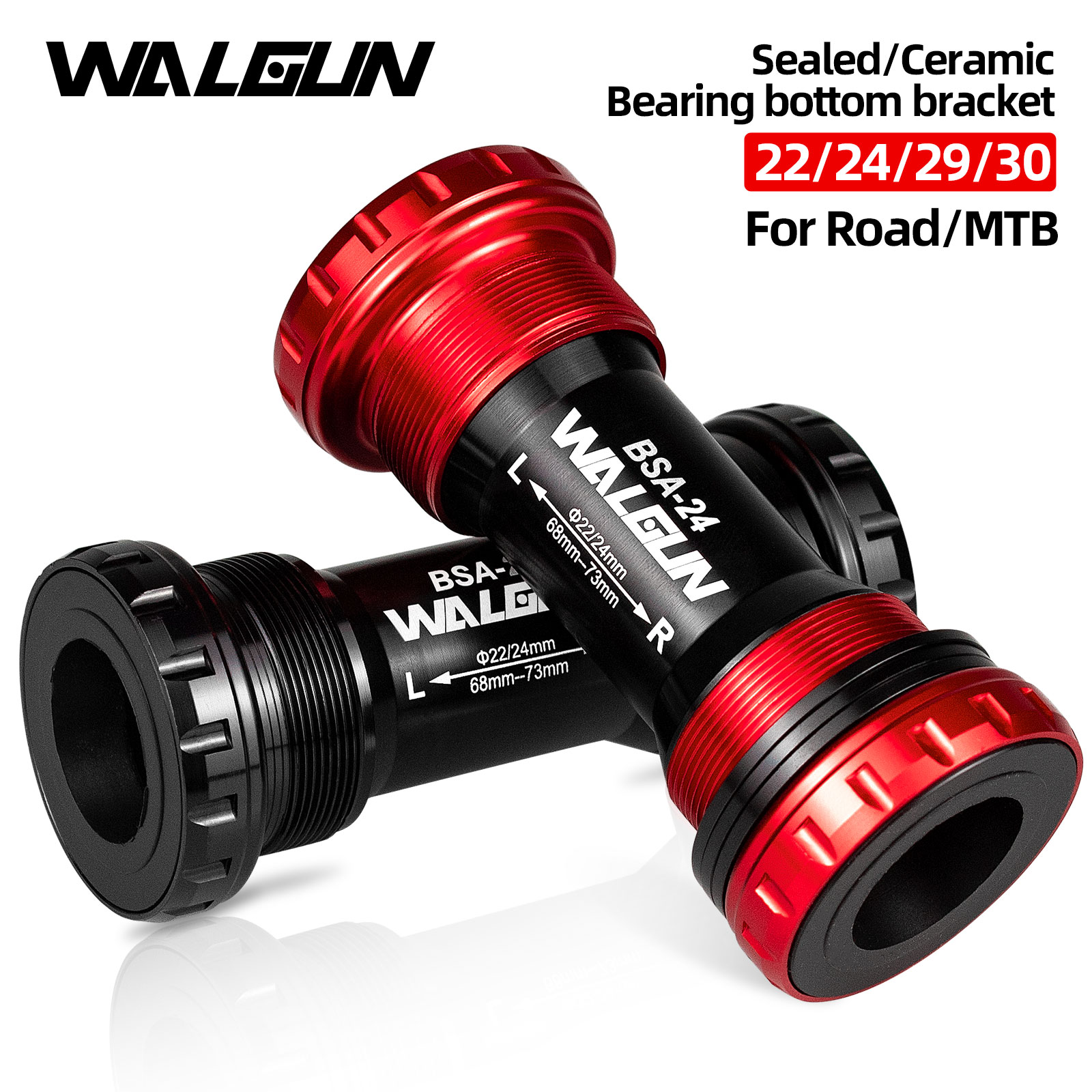WALGUN BSA-24 BSA-30 Keramiklager Fahrrad Tretlager 68-73mm MTB Rennrad Dichtung Lagerbier Aluminium Rahmen Achse BSA Teile
