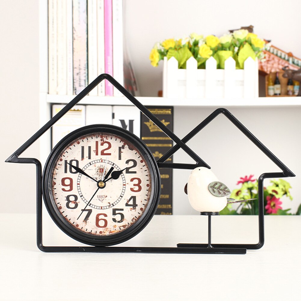 Retro colgante Vintage relojes país de Casa de hierro antiguo relojes mudo escritorio relojes de alarma para la sala de Decoración de casa