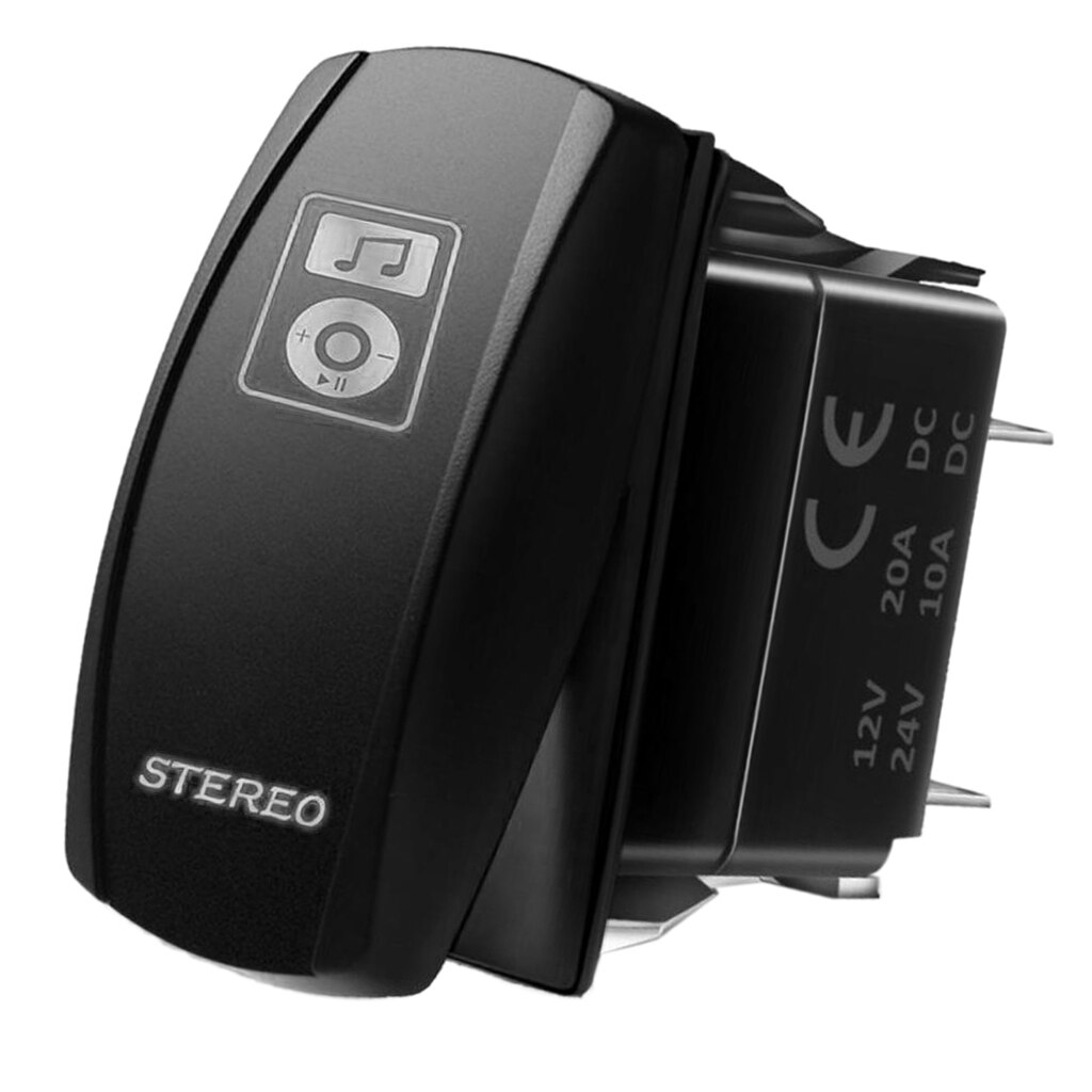 Car Stereo Rocker Switch ON-OFF LED Downlight Plastic Switch