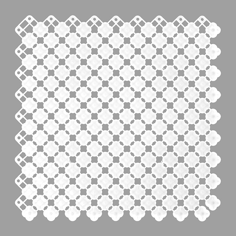 25*25cm Anti Slip Bathroom Mat Bath Shower Safe Floor Mat Bathtub Mat Splicing Clippable Flexible Soft Bathroom Rug Foot Massage: White
