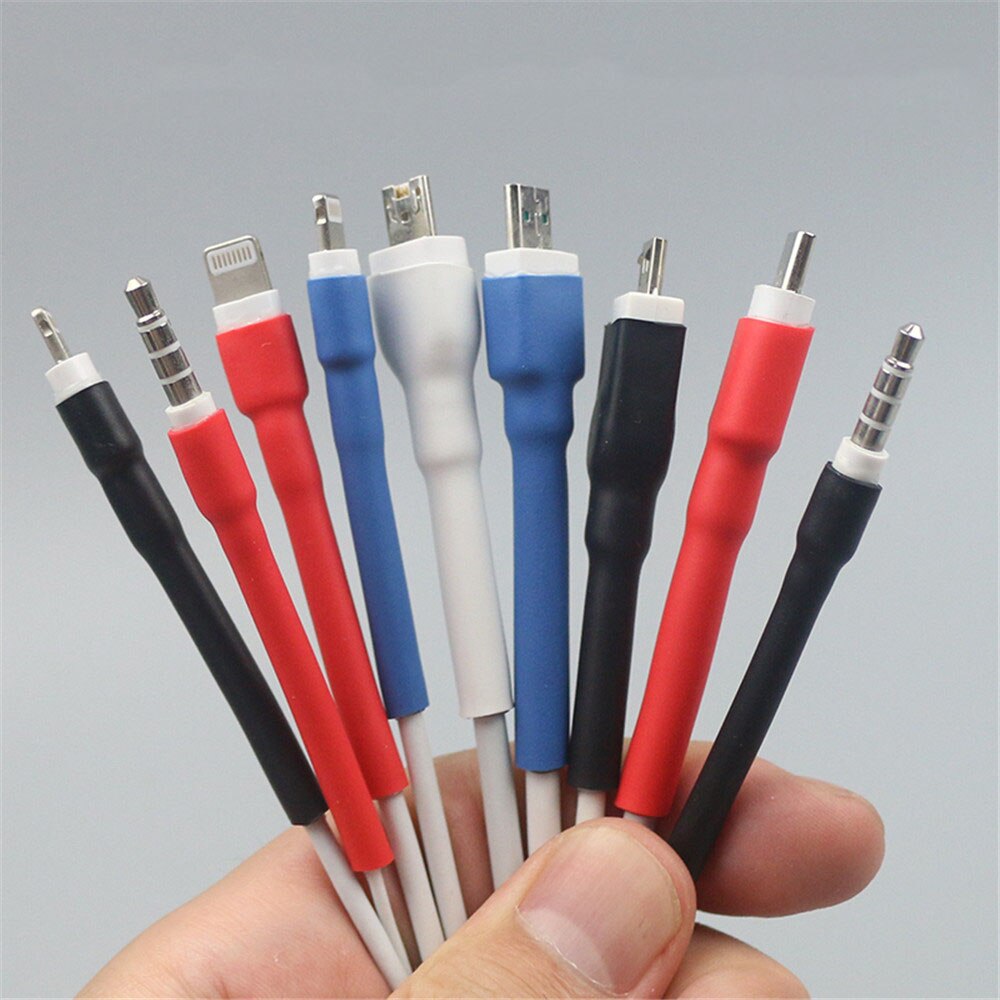 12 Stuks Effen Kleur Kabel Protector Usb Kabel Draad Organisator Bureau Kabelhaspel Krimpkous Mouw Voor Ipad iphone