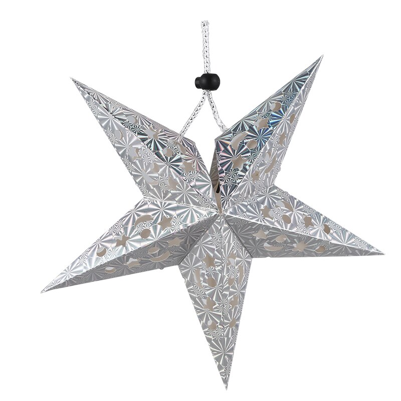 Mode Xmas Decor Pentagram Lampenkap Ster Papieren Lantaarn Opknoping Bruiloft Accessoires Zilver