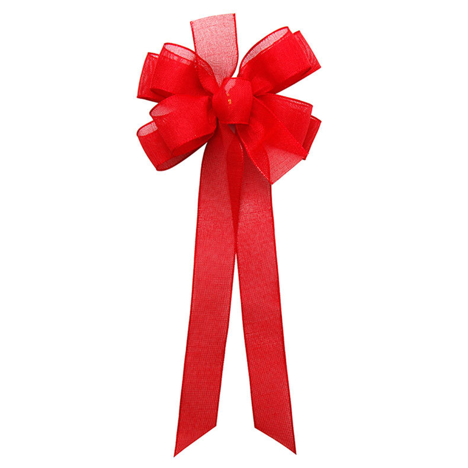 Grand nœud décoratif en lin pour sapin de noël, grand nœud rouge, fait à la main, pour emballage de boîte, pour fête du nouvel an et mariage