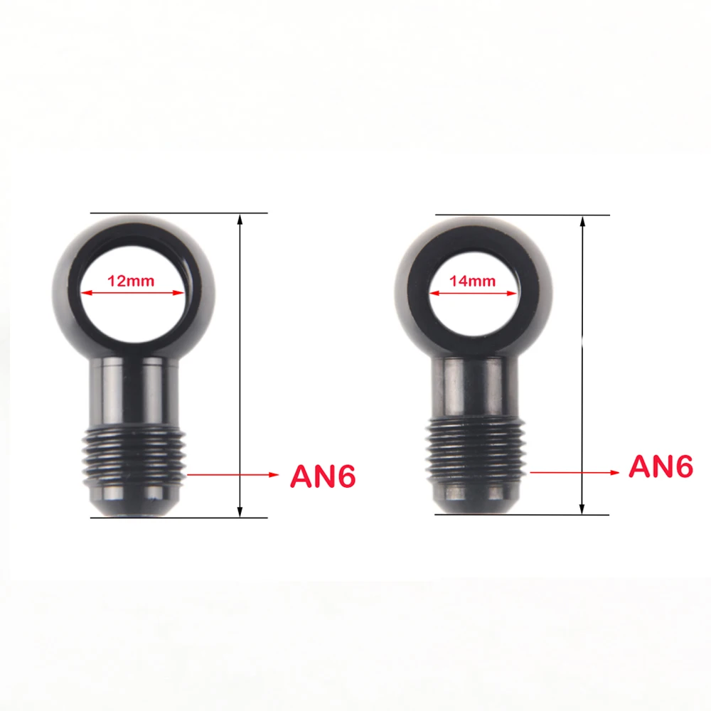 Tornillo de embrague hidráulico de perno M12 x 1,5 M14 x 1,5 con montaje de Banjo de aluminio salida Banjo macho an6 adaptador de ajuste 12mm 14mm