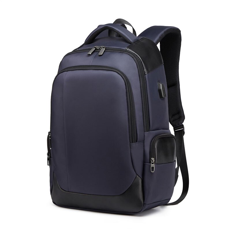 Sac à dos chargeur USB pour hommes, sac de voyage multifonctionnel, grande capacité, à la: Navy Blue