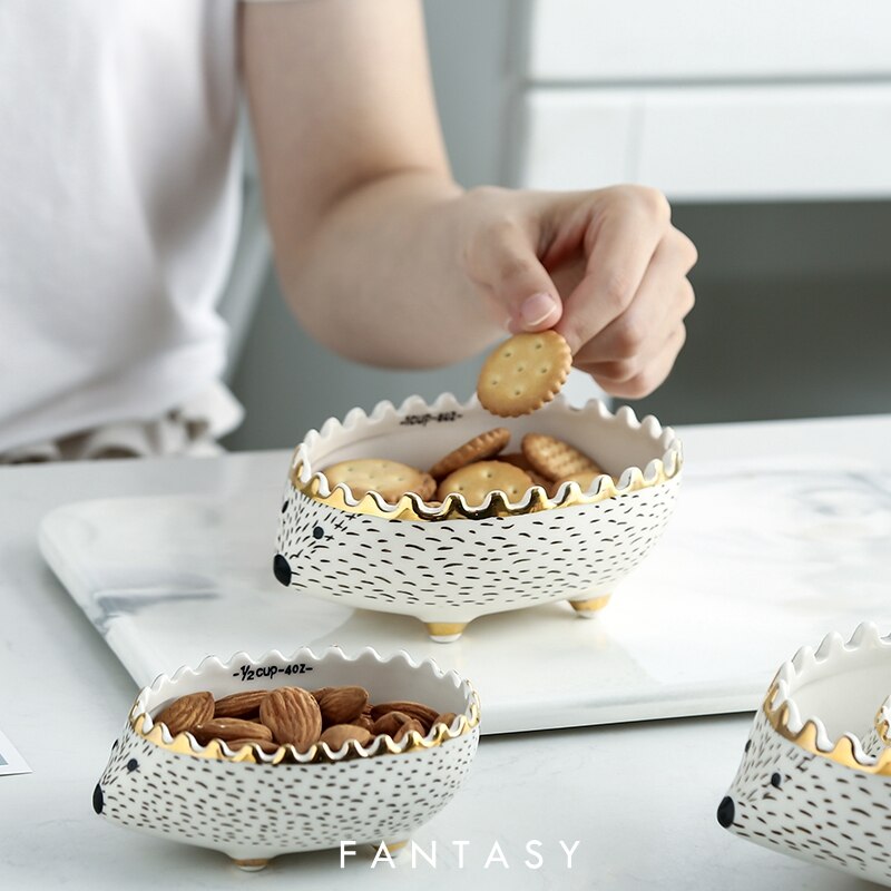 Nordic hedgehog hamster food box jewelry storage box ceramic key Storage bucket eating bowl Fruit salad bowl LB43011 trinket box