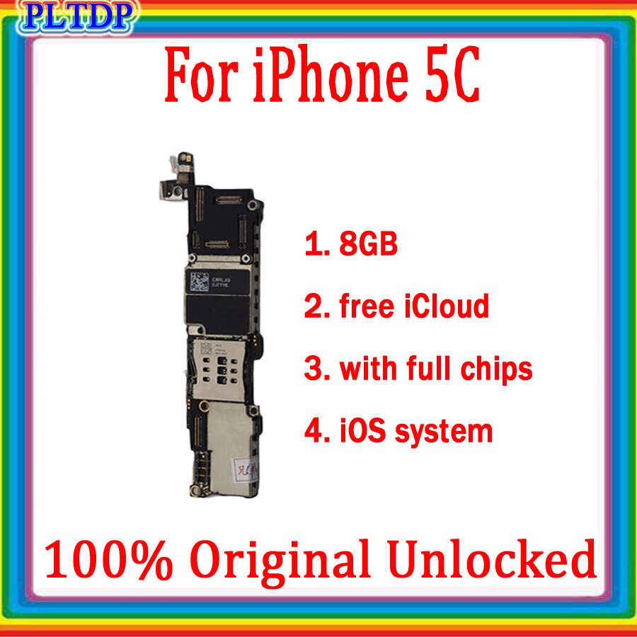 Gratis Icloud Voor Iphone 4 4S 5 5c 5S 5se Moederbord, 100% Originele Ontgrendeld Voor Iphone 5S 5SE Geen Touch Id Logic Board Getest: For 5C-8GB