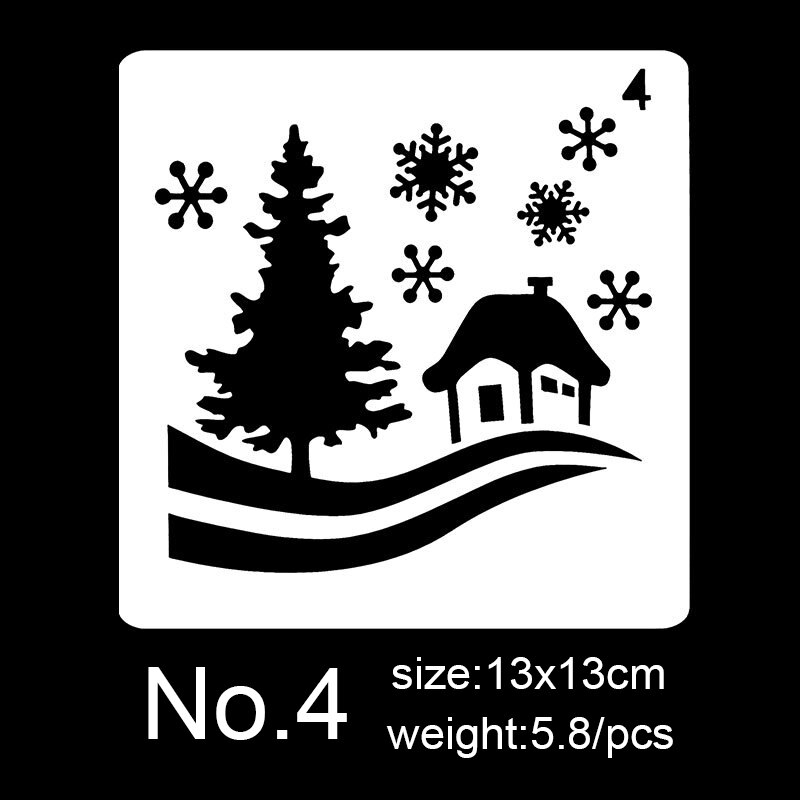 Merry Christma Drawing Template Theme Drawing Board Painted Christmas Tree Elk Children's Educational Tools 12 Kinds Style: NO.4