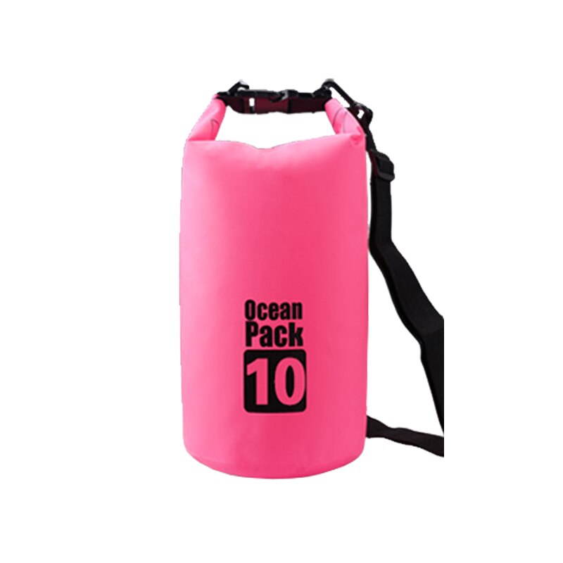 10l udendørs vandtæt taske camping trekking tør uigennemtrængelig rygsæk svømning strandcykel tilbehør havpakke vandafvisende: Lyserød