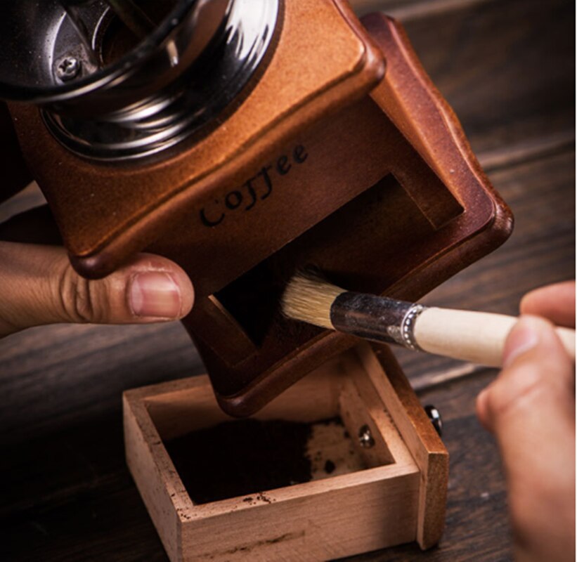 Kitchen Coffee Grinder Cleaning Brush Universal Coffee Bean Grinding Machine Clean Tools Wooden Handle Dusting Brushes